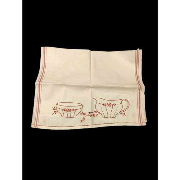 4 Vintage Hand Embroidered Tea Towels - Picture 11 of 14